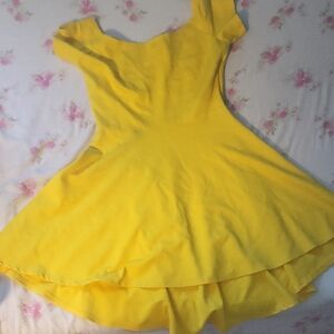 Sunny Yellow Flare Dress